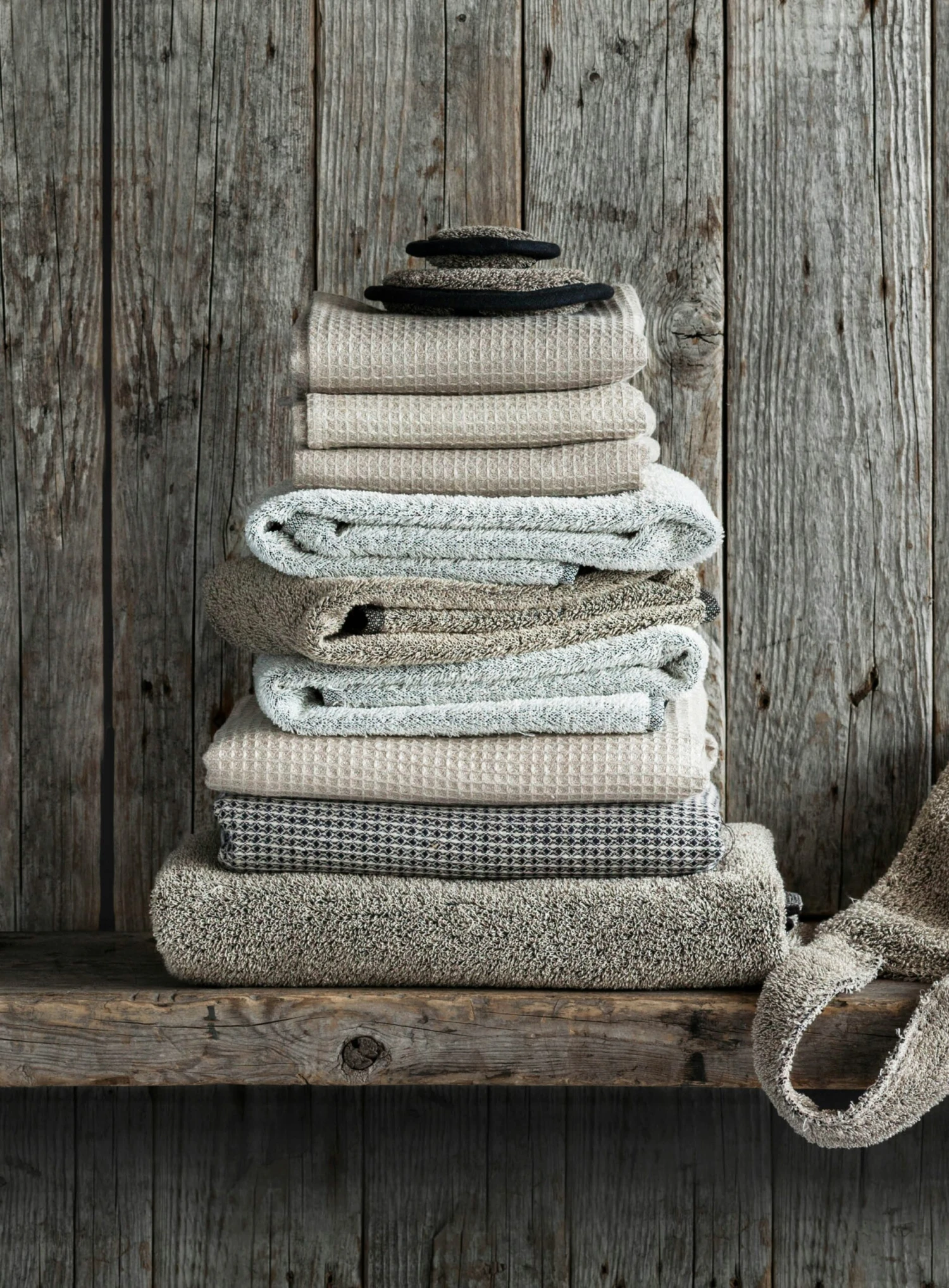 Handtuch Leinen-Frottee 50x70 Cm, Natur / Altweiß 2 Handtuch Leinen-Frottee 50x70 Cm, Natur / Altweiß – Bild 2