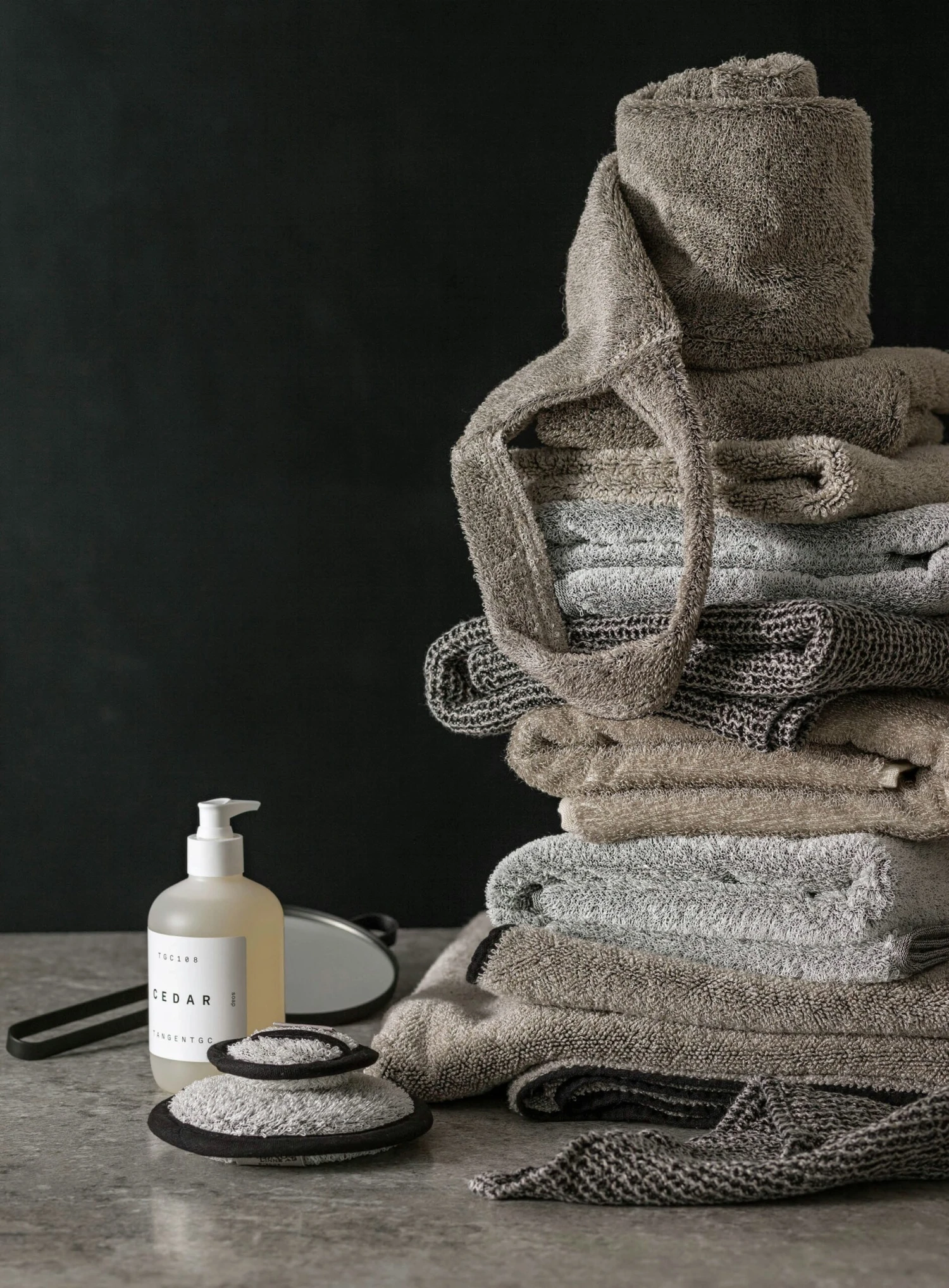 Handtuch Leinen-Frottee 70x140 Cm, Natur / Schwarz 3 Handtuch Leinen-Frottee 70x140 Cm, Natur / Schwarz – Bild 3