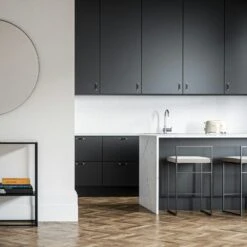 Barhocker Mit Rückenlehne 80 Cm, Schwarz / Beige Samt -Royal Design Angebote Möbel Store department barhocker niedrig hoch ruckenlehne 116