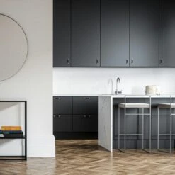 Barhocker Mit Rückenlehne 90 Cm, Grau / Beige Samt -Royal Design Angebote Möbel Store department barstuhl mit hoher ruckenlehne schwarz 194