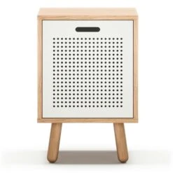 Ray Nachttisch, Eiche / Weiß