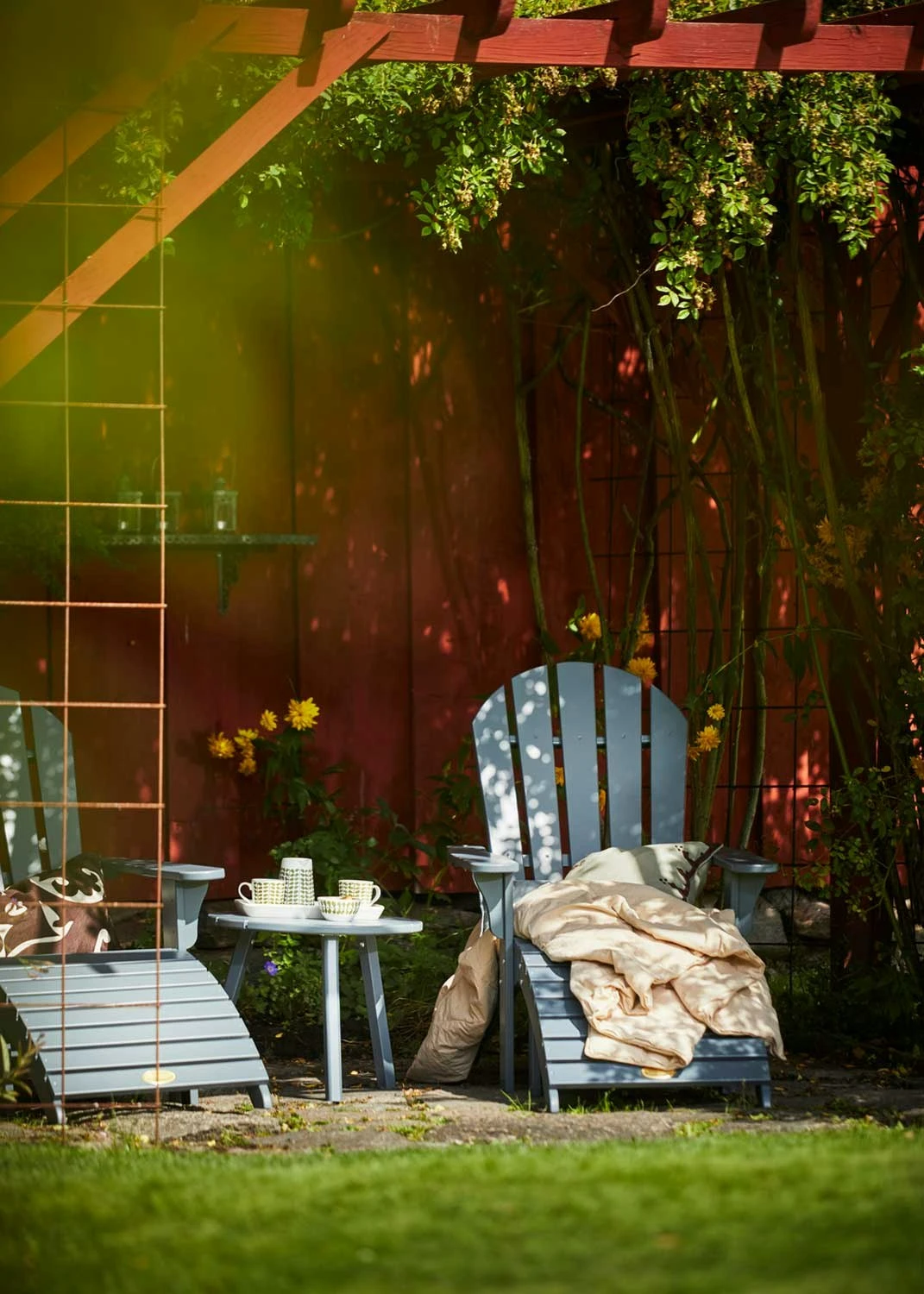 Tennessee Liegestuhl Mit Fußhocker, Stahlgrau 2 Tennessee Liegestuhl Mit Fußhocker, Stahlgrau – Bild 2