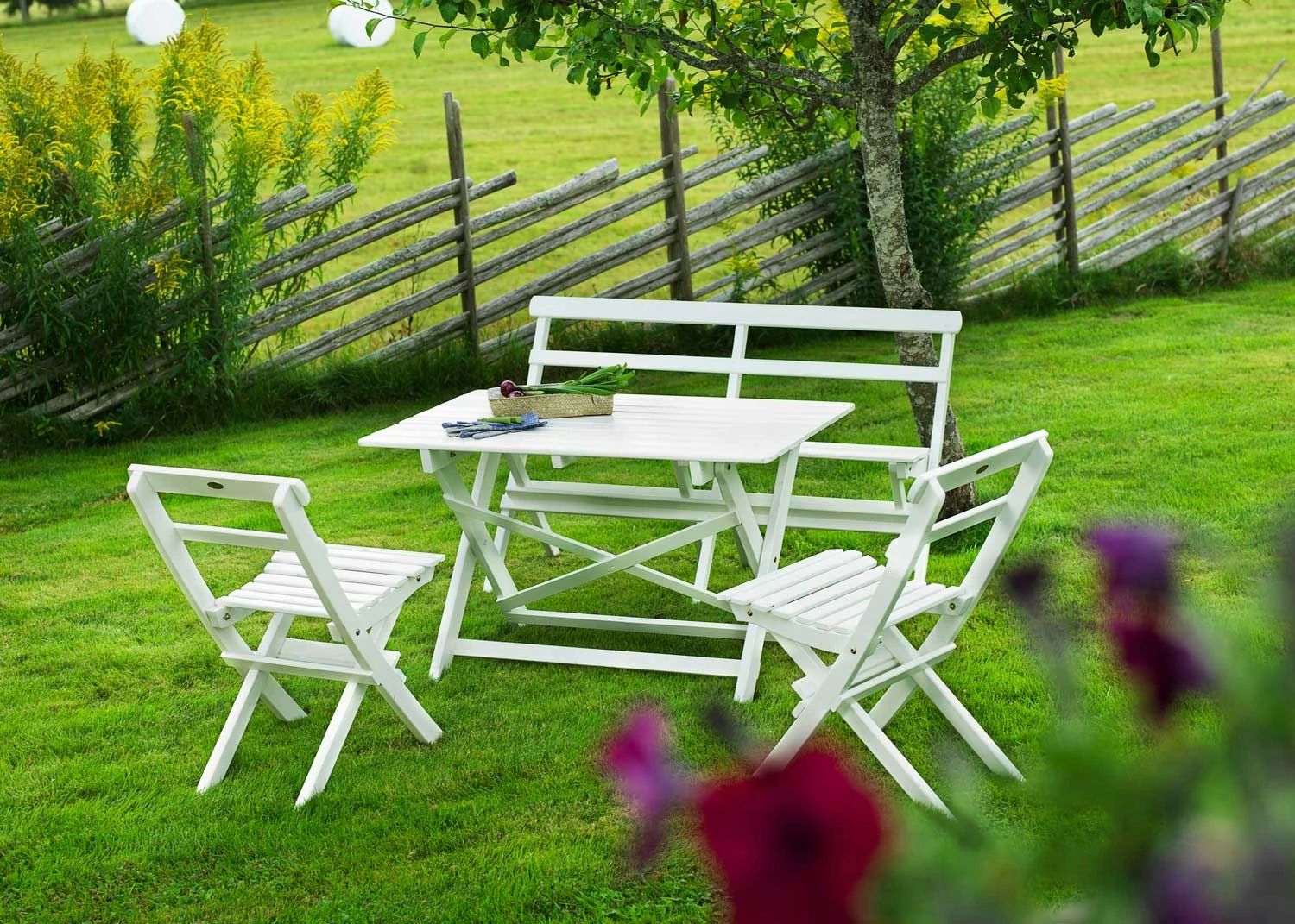 Torpet Tischgarnitur 4 Sitzplätze, Weiß 2 Torpet Tischgarnitur 4 Sitzplätze, Weiß – Bild 2