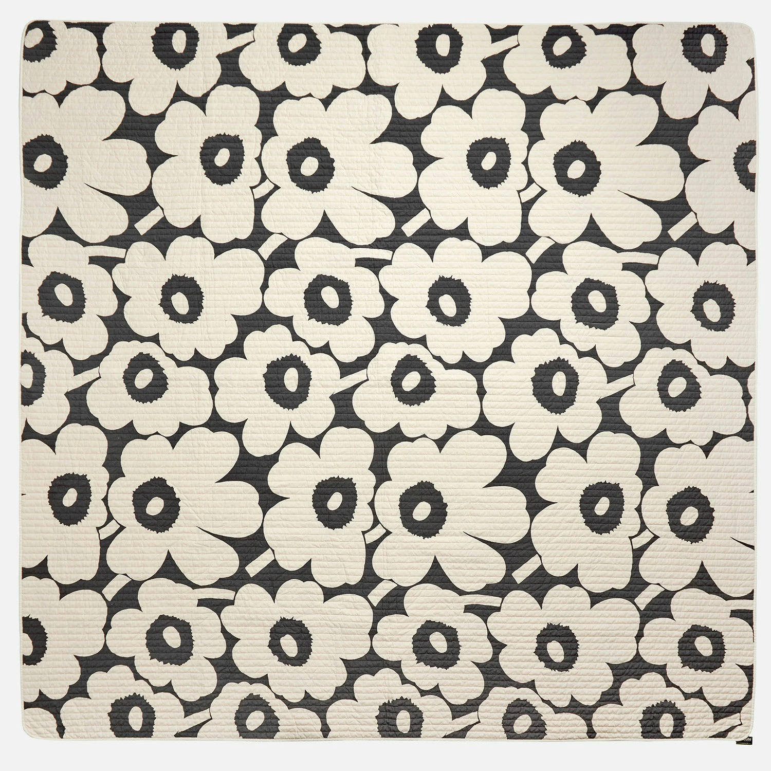 Marimekko Unikko Tagesdecke 260x260 Cm Altweiß/Charcoal 2 Marimekko Unikko Tagesdecke 260x260 Cm Altweiß/Charcoal – Bild 2