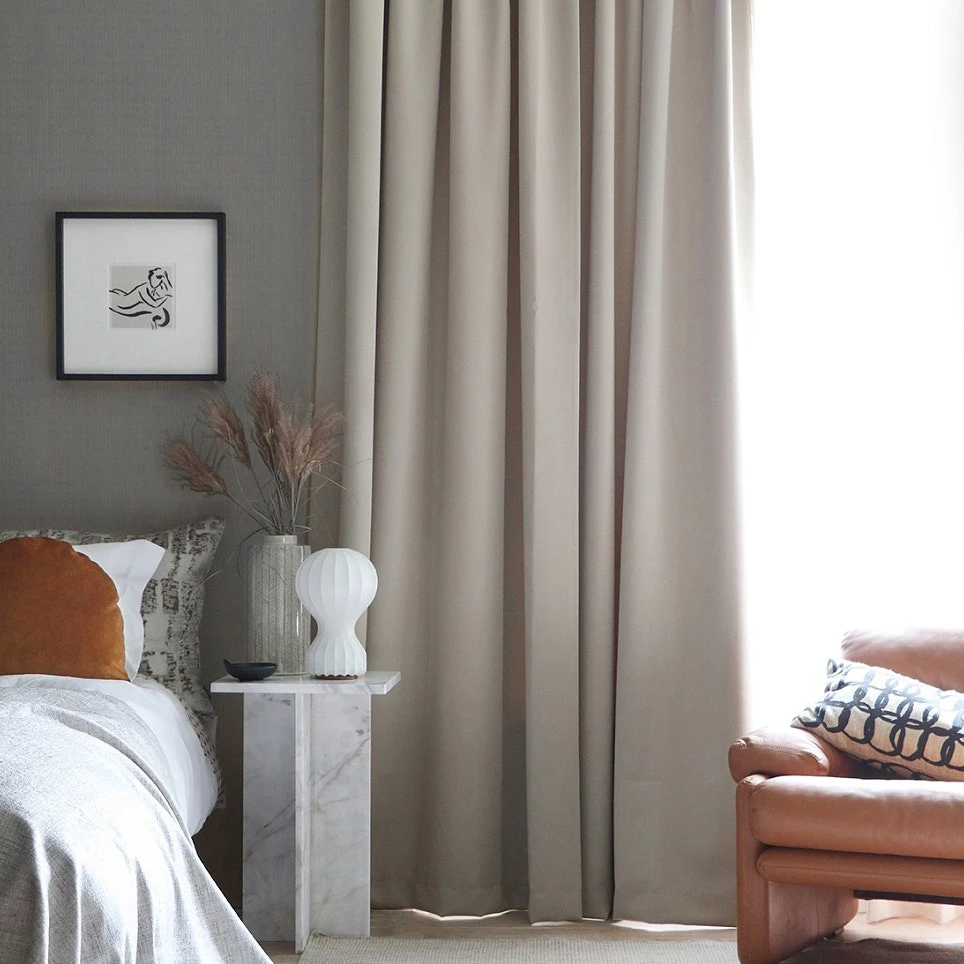 Hotel Blackout-Vorhang 290x290 Cm, Sandnaturfarben 1 Hotel Blackout-Vorhang 290x290 Cm, Sandnaturfarben