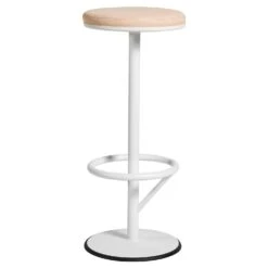 Royal Design Angebote Möbel Store 9 Orbit Barhocker, Weiss/Hellbraun